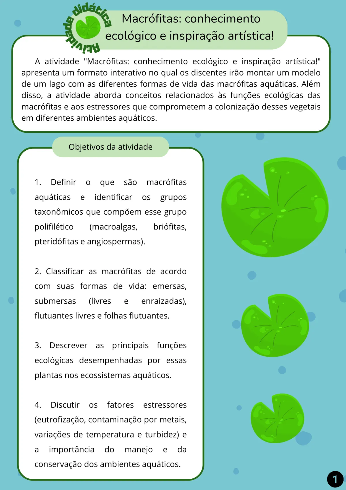 Atividade: um lago com macrófitas em 3D, página 3 de 12